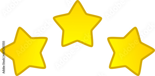 Three stars. Icon with 3 stars.