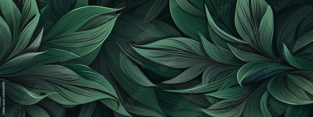 Pattern leaf background green plant tree abstract palm floral wallpaper flower foliage art jungle. Background luxury leaf pattern texture design line summer gold nature monstera fabric golden leaves. - obrazy, fototapety, plakaty 