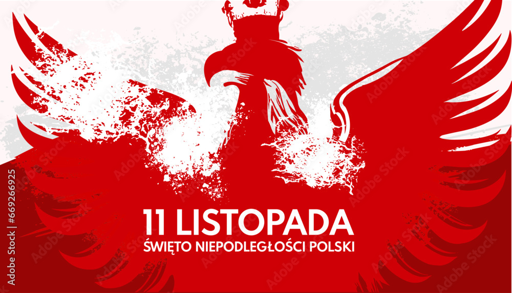 11 Listopada, Święto niepodległości Polski - baner, ilustracja wektorowa	 - obrazy, fototapety, plakaty 