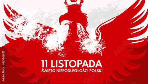 11 Listopada, Święto niepodległości Polski - baner, ilustracja wektorowa 