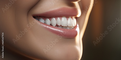 A detailed close-up of a person s mouth with a toothbrush. This image can be used to promote dental hygiene and oral care products.