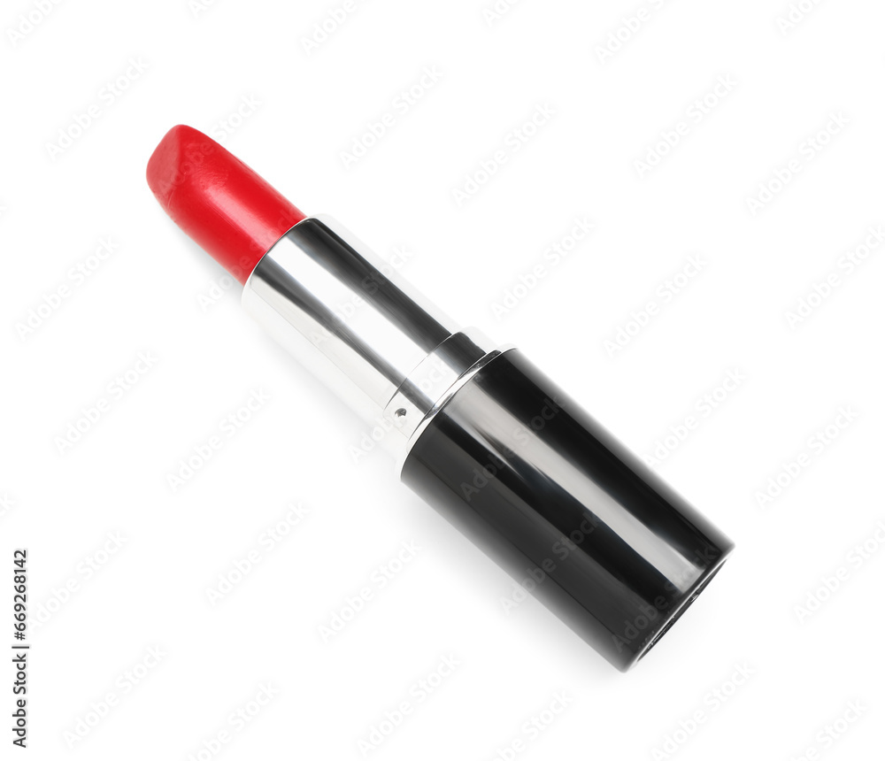 Beautiful red lipstick on white background Beautiful red lipstick on white background