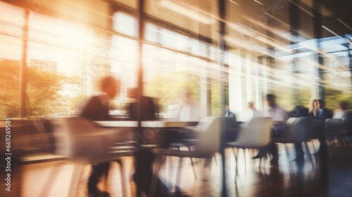 Wallpaper Mural blurred business people in white glass office background, Torontodigital.ca