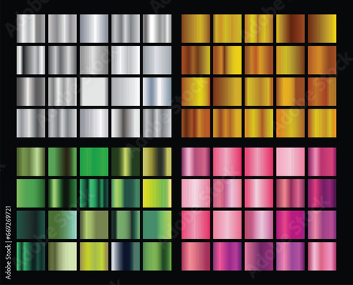 Vector Gradients Megaset Big collection of metallic gradient. Vector illustrator