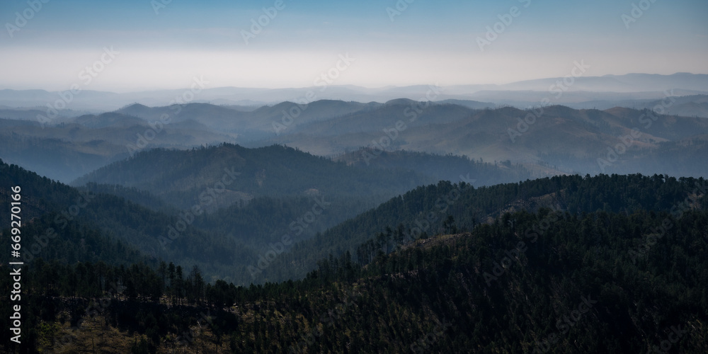 Hazy View of Black Hills in Custer State Park