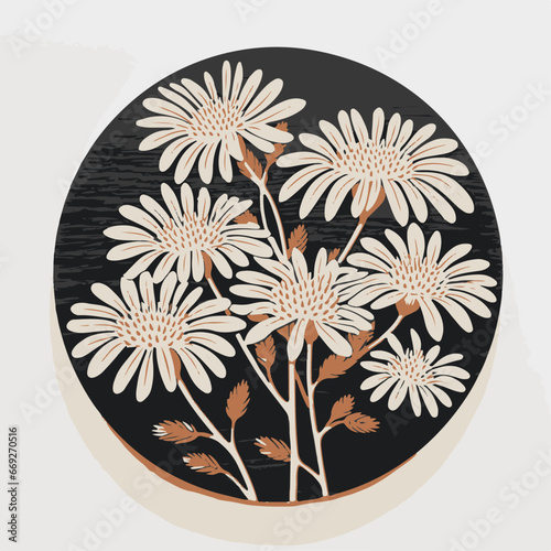 Aster in cartoon, doodle style. 2d vector illustration in logo, icon style. AI Generative