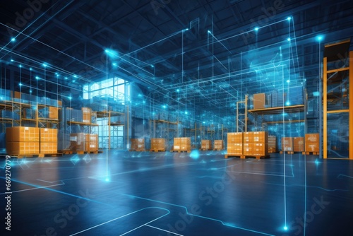 Digital warehouse using augmented reality: smart logistics, ecommerce and delivery concept