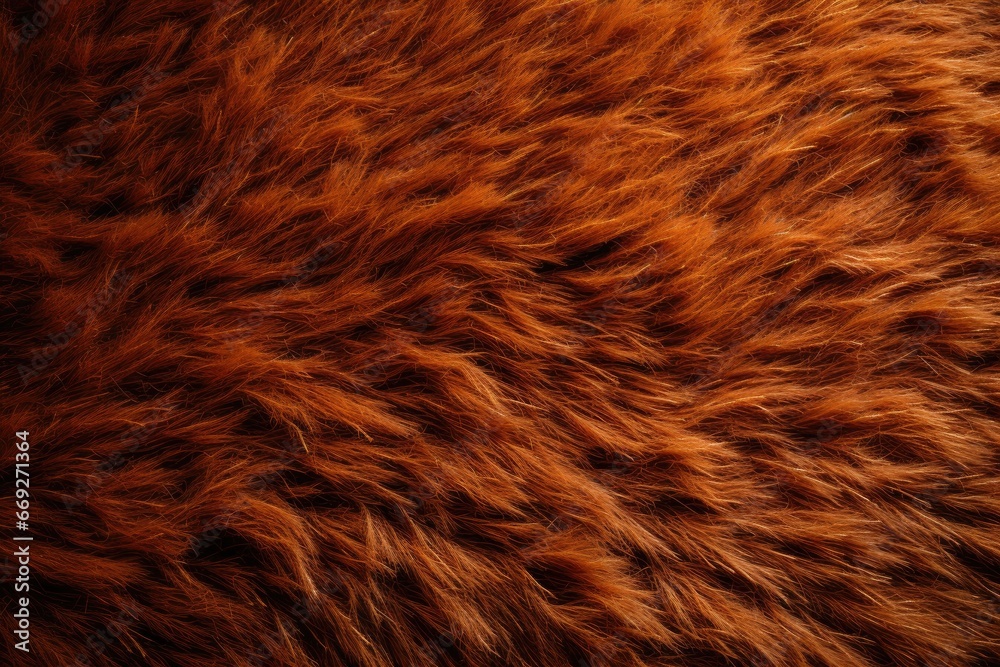 Naklejka premium Brown fine short fur carpet close up 