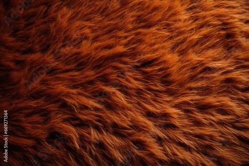 Brown fine short fur carpet close up 