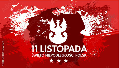 11 Listopada, Święto niepodległości Polski - baner, ilustracja wektorowa