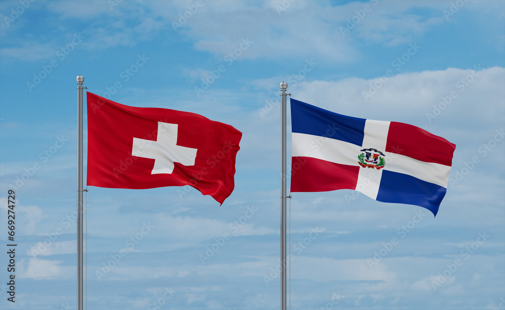 Belgium and Switzerland flags, country relationship concept