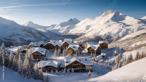 Snowy Mountain Splendor: Discover Ultimate Luxury in a Sun-Kissed Ski Resort Wonderland! © 47Media