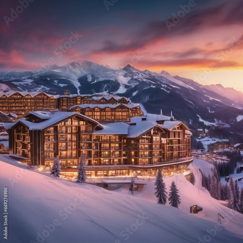 Alpine Elegance Unleashed: Embrace the Night at Our Luxurious Snowy Mountain Retreat!