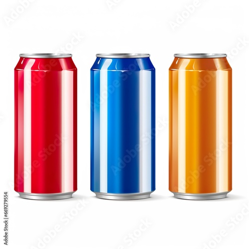 aluminum beverage drink soda can isolated on white background. - Generative AI