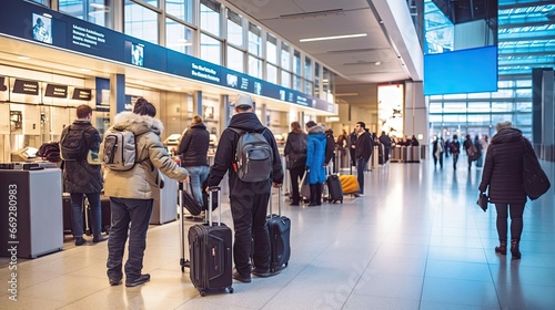 People at the airport or train station