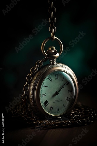 vintage pocket watch with swinging chain