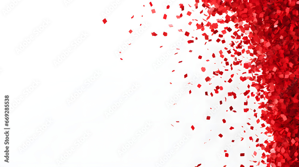  Falling red Confetti