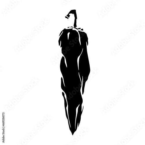 Silhouette of a hot chili pepper pod. Vector graphics.