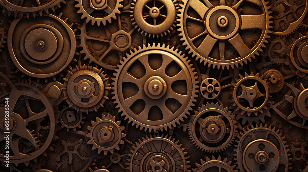 Steampunk Gears and Cogs texture background