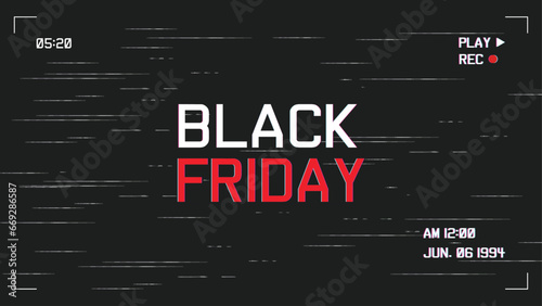 modern black friday background with vhs effect template