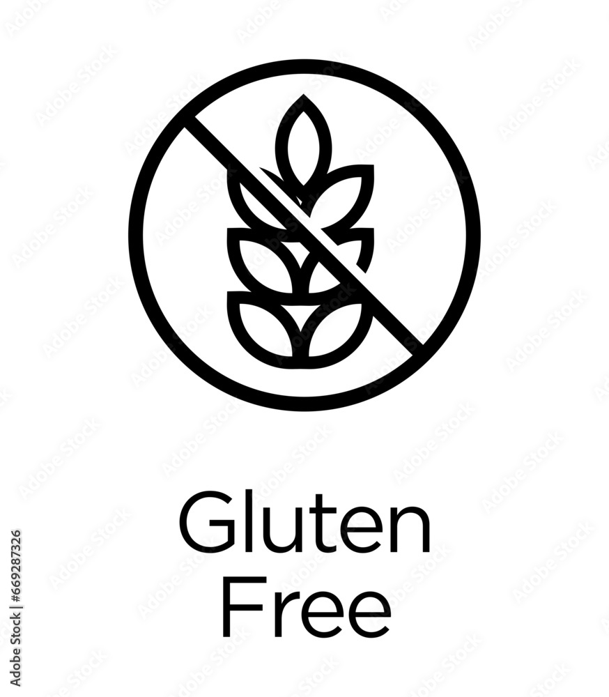 Gluten Free line icon