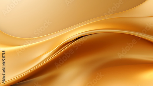 Luxury waves shine metallic gold background.