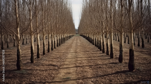 Trees in Rows at a Christmas Tree Farm.