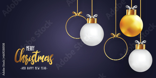 modern christmas card design with realistic balls design vector illustration