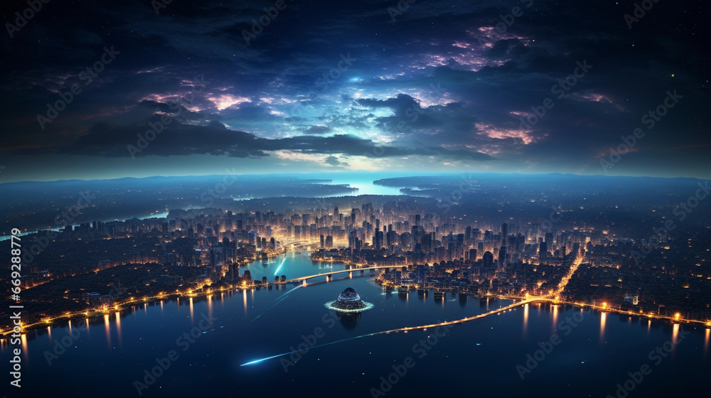 panoramic top view of an earth like planet panoramic top view of an earth like planet