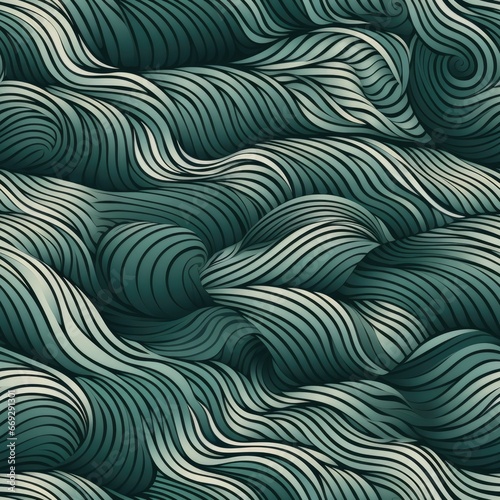 Wavy Psychedelic seamless pattern background. New Classics: Menswear Inspired concept. Geometric Wave Abstract Creative Motif. Repeat tiling rhythmic waves for fabric, wallpaper, wrapping, web, print. © Oksana Smyshliaeva