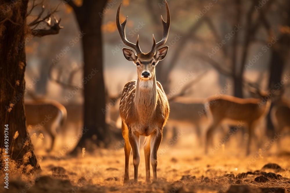 Fototapeta premium Majestic Stance: The Sovereign of the Savannah