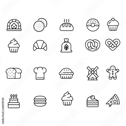 Bakery - thin line vector icon