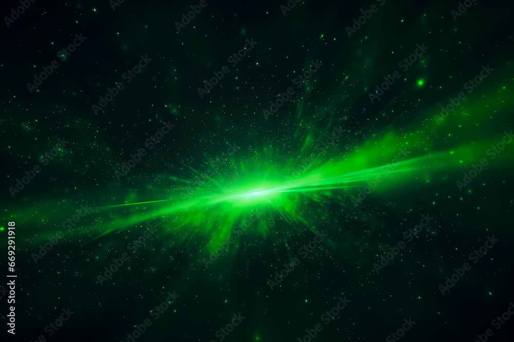 Digital Art wallpaper green particles neon wave and light abstract background with shining dots stars - abstract PC desktop Wallpaper Background Concept