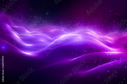 Digital Art wallpaper purple particles neon wave and light abstract background with shining dots stars - abstract PC desktop Wallpaper Background Concept