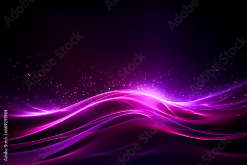 Digital Art wallpaper purple particles neon wave and light abstract background with shining dots stars - abstract PC desktop Wallpaper Background Concept