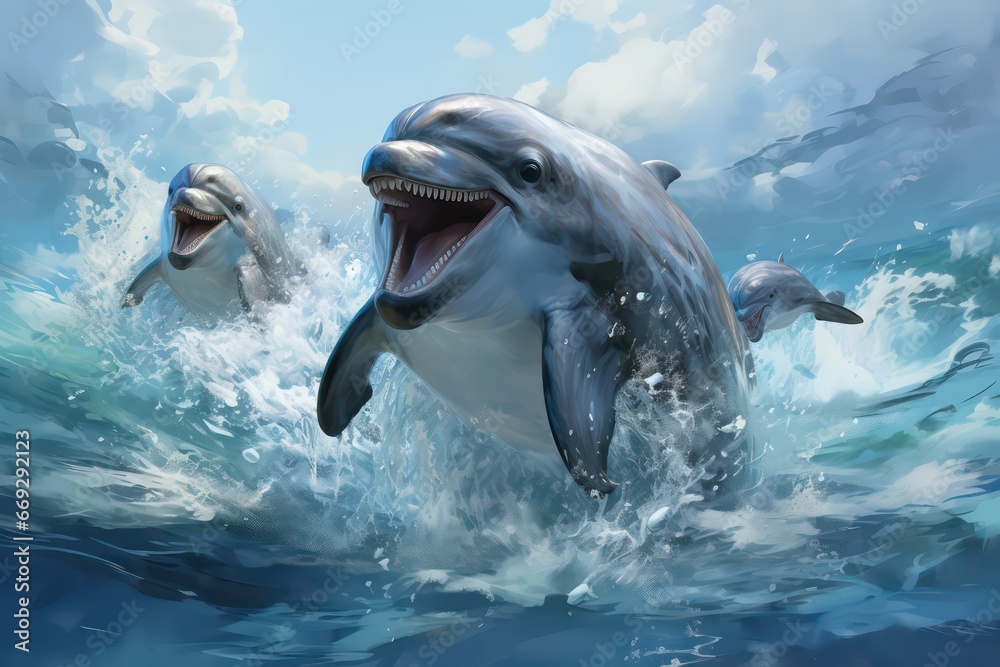 Fototapeta premium dolphin in the water