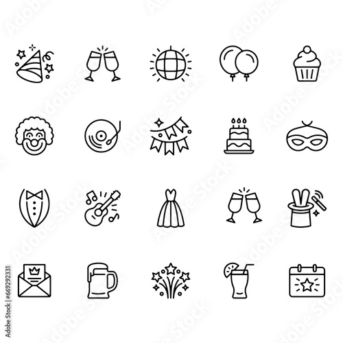 Feast & Party icons vector design