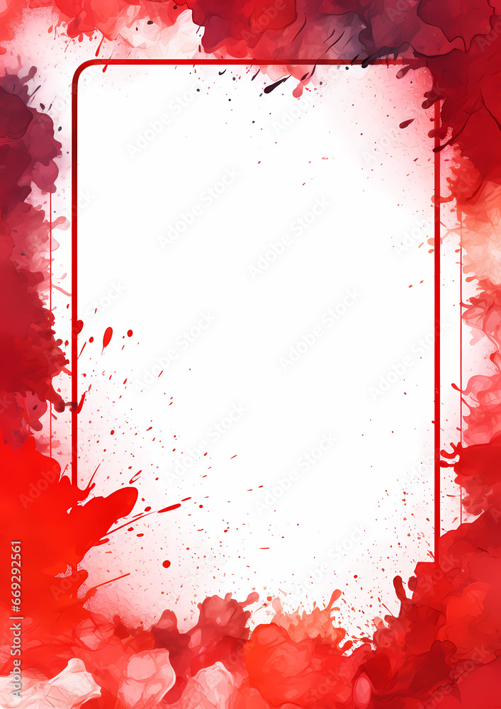 dark frame in red colors, border with negative space, empty space