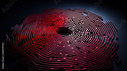 Deep Red Fingerprint Impressions. Generative AI