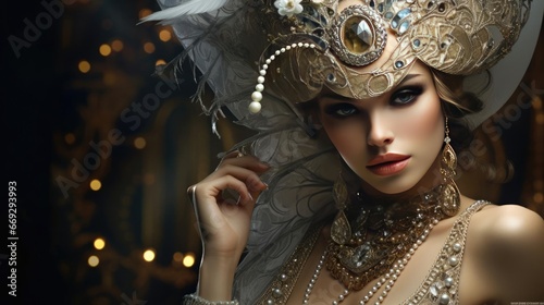 Beautiful young woman in beautiful jewelry