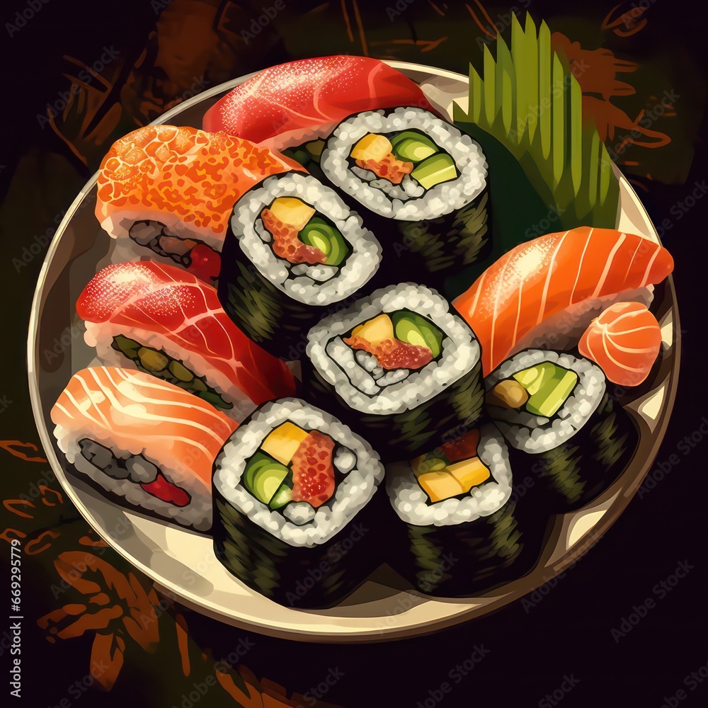 sushi and chopsticks sushi and chopsticks