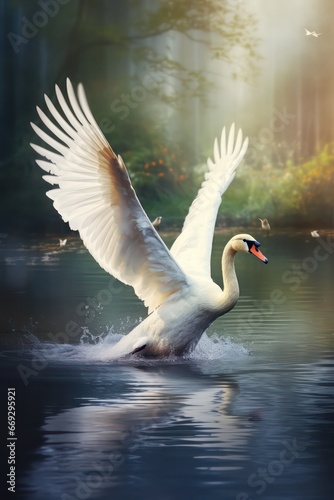 Fototapeta Naklejka Na Ścianę i Meble -  swan on the water
