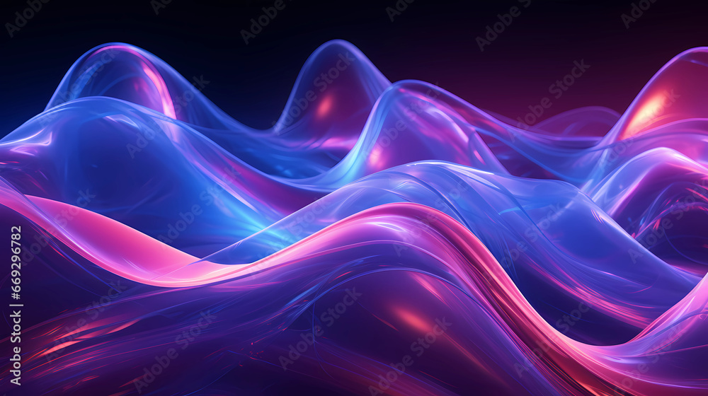 Fototapeta premium interwining neon lights in blue and purple