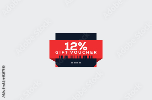 12 Gift Voucher Minimalist signs and symbols design with fantastic color combination and style