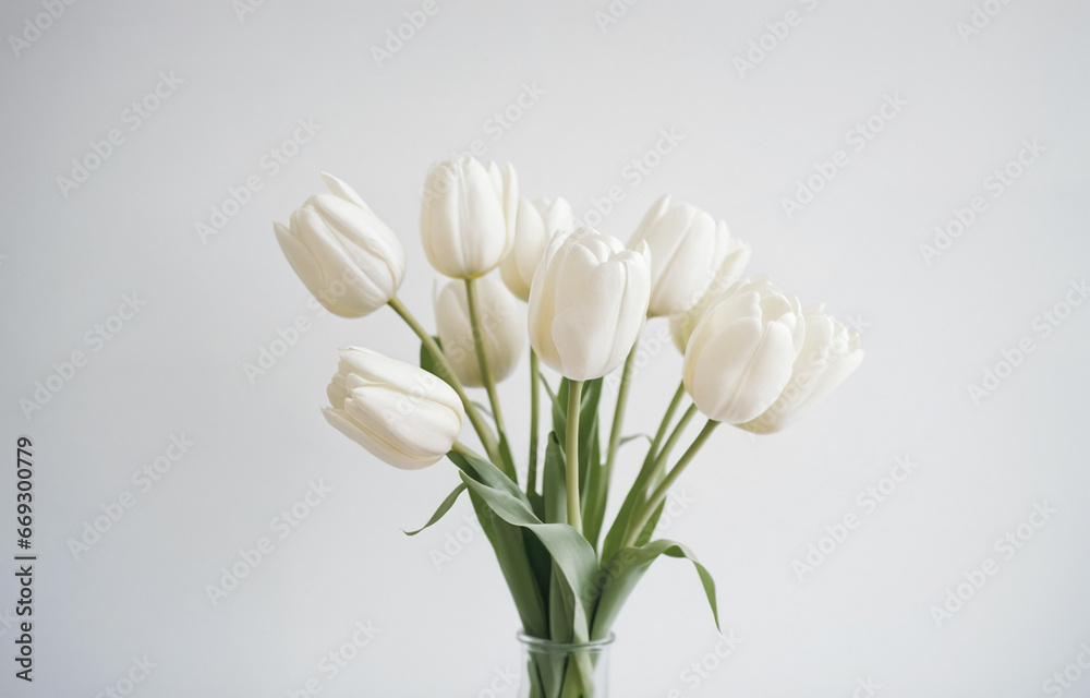 White tulip in glass Jar White tulip in glass Jar