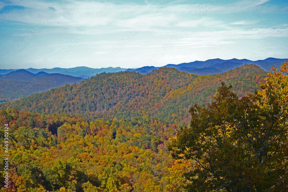 Appalachian Mountain ridges in autumn