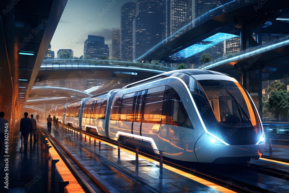 Naklejka premium Futuristic transportation concept.