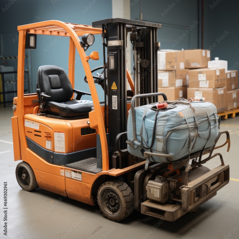 The forklift combines comfort and multifunctionality for efficient work.