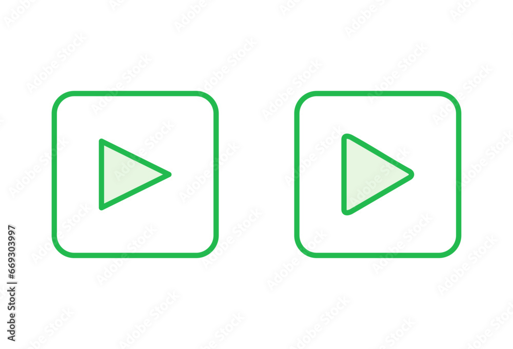 Play Icon set. Play button vector icon Play Icon set. Play button vector icon