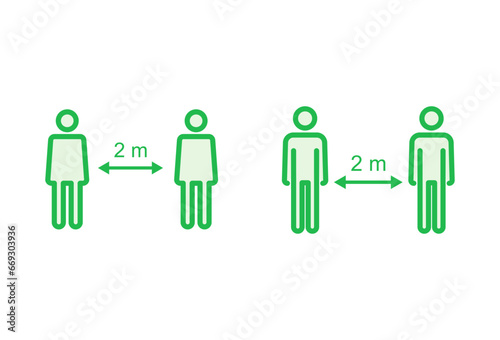 Social distance icon set. social distancing icon. self quarantine sign
